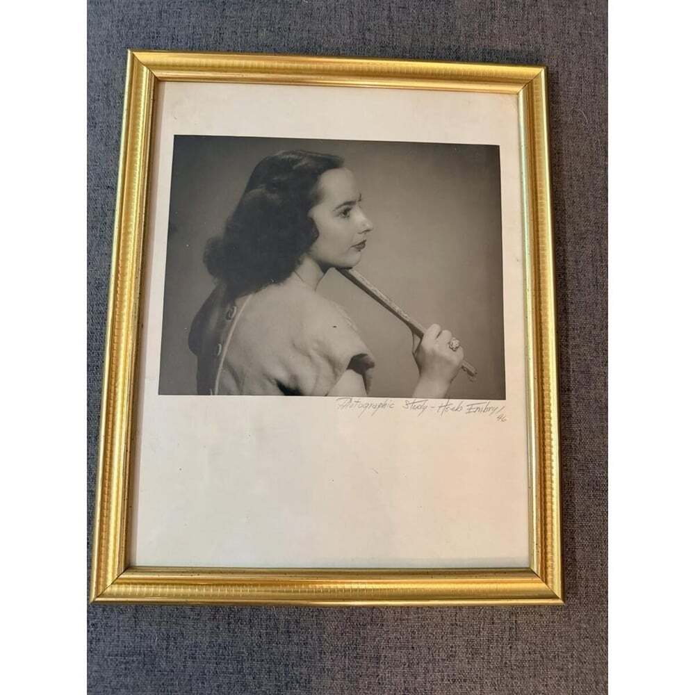Vintage 1946 Herb Embry Signed Photo Portrait Mid-Century Art Study 11x14
